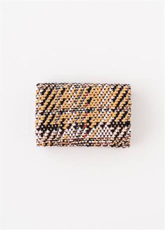 KNIT TWEED CARD CASE / yellow