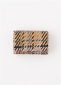 KNIT TWEED CARD CASE / yellow