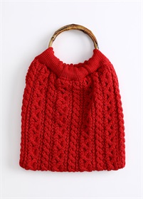 ニットバッグ　赤