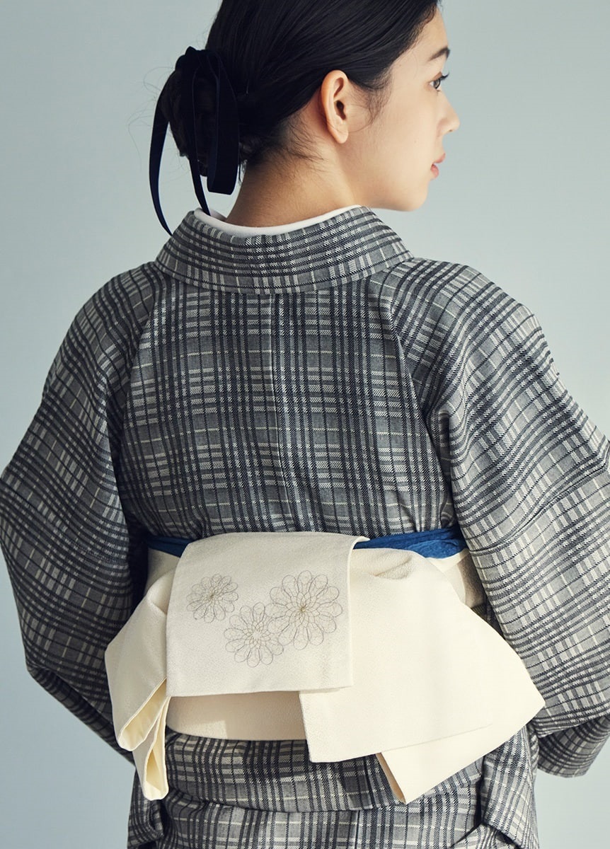 西陣刺繍半幅帯　万華鏡　生成り（ご予約受注品）