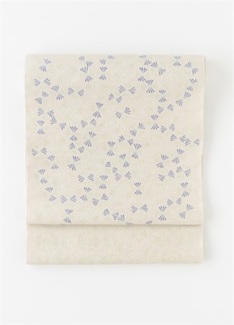 西陣九寸名古屋帯　永寿菊　白菊色（ご予約受注品）