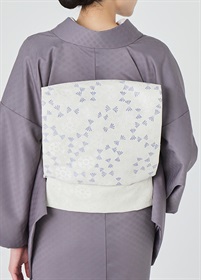 西陣九寸名古屋帯　永寿菊　白菊色（お取り寄せ品）
