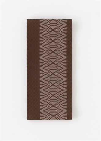 麻絹四寸単衣帯　一本独鈷　胡桃×焦茶（ご予約受注品）