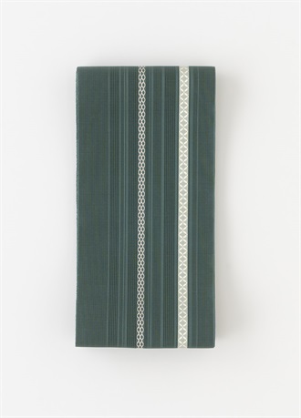 紗四寸単衣帯　博多織　水光　納戸色（ご予約受注品）