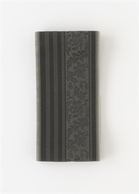 粗紗四寸単衣帯　博多織　花唐草　墨黒（ご予約受注品）