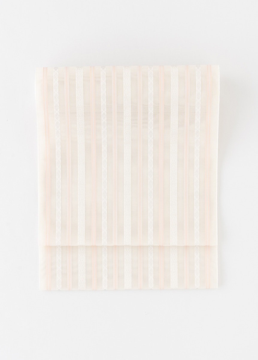 紗八寸名古屋帯　博多織　七献上　桜色（お取り寄せ品）