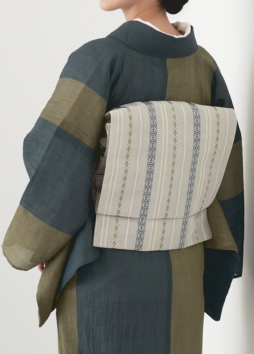 紗八寸名古屋帯　博多織　五献上　生成り（お取り寄せ品）