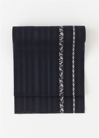 紗八寸名古屋帯　博多織　五献上・猫道　夜風（ご予約受注品）