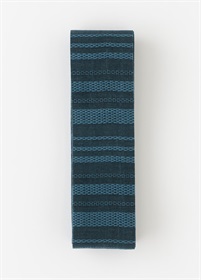 桐生麻角帯　変わり縞　納戸色