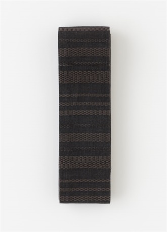 桐生麻角帯　変わり縞　焦茶