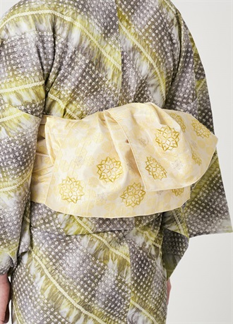 へこ帯　桐生刺繍・星の華　檸檬色