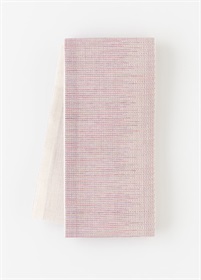 麻半幅帯　和紙かすり　淡藤×白