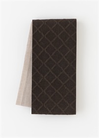 麻半幅帯　ふくれ織　茶×白茶色