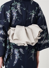 へこ帯　ふくれ織　綾　ライトグレー