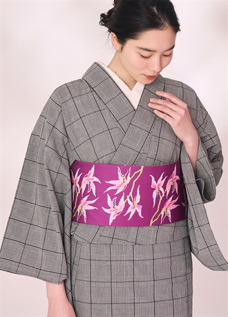 きものやまと×KiSHiCRi　半幅帯　らんらんらん（ご予約受注品）