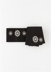 刺繍四寸帯　刺繍の宝石　ブラック（ご予約受注品）