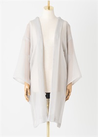 オーダーレース羽織　粗絡みレース　ライトグレー（ご予約受注品）