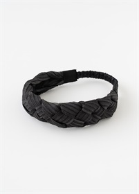 ヘアターバン　三つ編み　ブラック