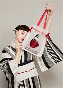 中原淳一×きものやまと×BRIGITTE TANAKA　巾着バッグ　赤いスカート