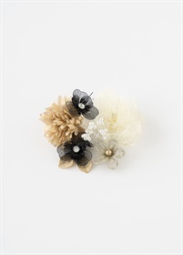 髪飾り　シフォンダリアブーケ　ゴールド