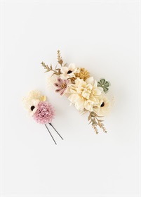 髪飾り　ブーケ　ピンク×ミント