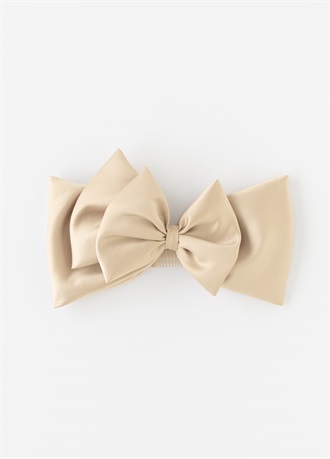 髪飾り　大きなリボン　シャンパンゴールド