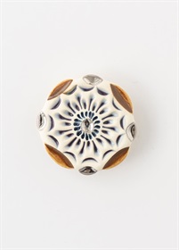 帯留　POTTERY　銀×茶　ラージ