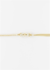 帯締め　三連パール　白