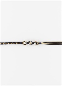 帯締め　三連パール　黒