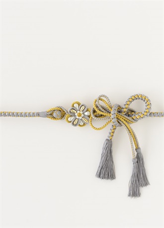 帯締め　大輪パール　グレー