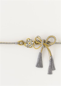 帯締め　大輪パール　グレー