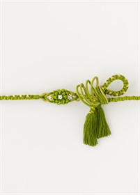 帯締め　菊パール　黄緑