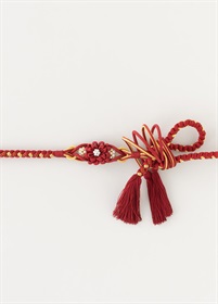 帯締め　菊パール　赤