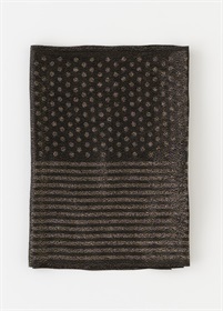 帯揚　金銀ちらし　ドット＆ストライプ　黒