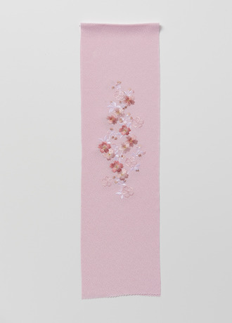 刺繍半衿　桜　ピンク