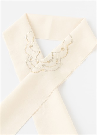 刺繡半衿　ビーズパール　ホワイト（ご予約受注品）