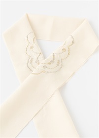 刺繡半衿　ビーズパール　ホワイト（ご予約受注品）