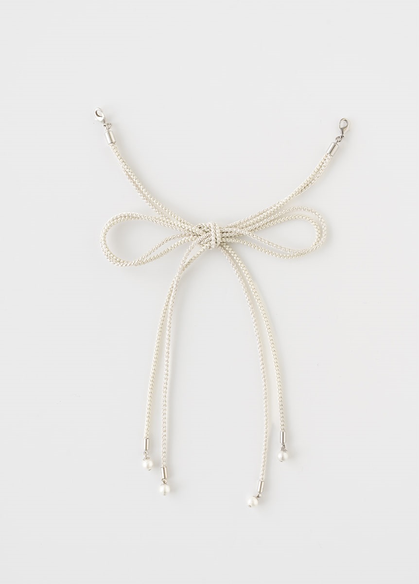 羽織紐　くみひも　蝶結び　ライトグレー（ご予約受注品）