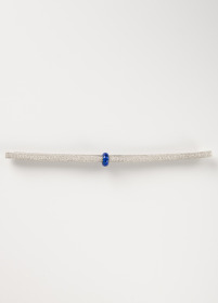 ムラーノビーズ付き二分紐　銀色