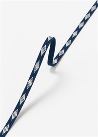 2.5分紐　綾竹ダイヤ　濃紺×白（ご予約受注品）