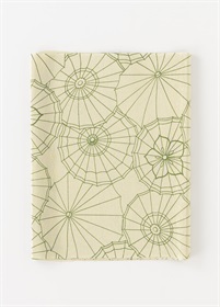 型染め帯揚　番傘　鶯茶