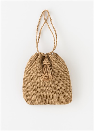 巾着　松野屋　笹編み　タッセル付き