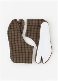 ベーシックスタイリング足袋　チェック　茶