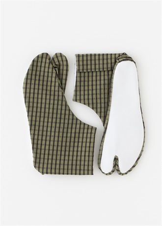 ベーシックスタイリング足袋　チェック　カーキ