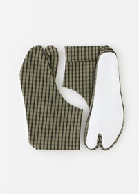 ベーシックスタイリング足袋　チェック　カーキ