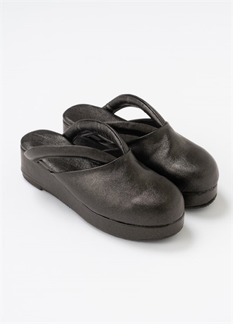 スリム雨履き　ラメブラック（ご予約受注品）