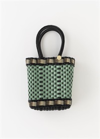 メルカドバッグ　ミニ　black×green