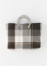 メルカドバッグ　wrapping check　black