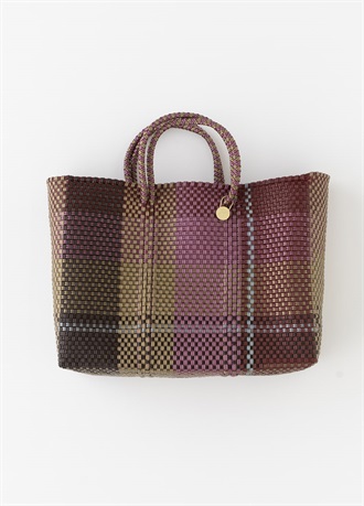 メルカドバッグ　wrapping check　brown