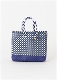 メルカドバッグ　BASKET CHECK　S　blue